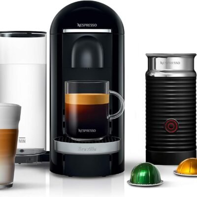 Breville Nespresso VertuoPlus Deluxe Coffee and Espresso Machine with Milk Frother, Black